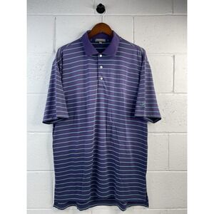 Men's Striped Summer Comfort Peter Millar‎ Golf Polo Shirt " Palma Ceia 1916" L